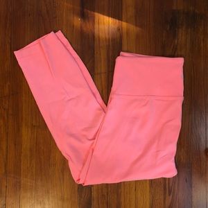 Athleta Salutation Coral High-Rise Crop Leggings